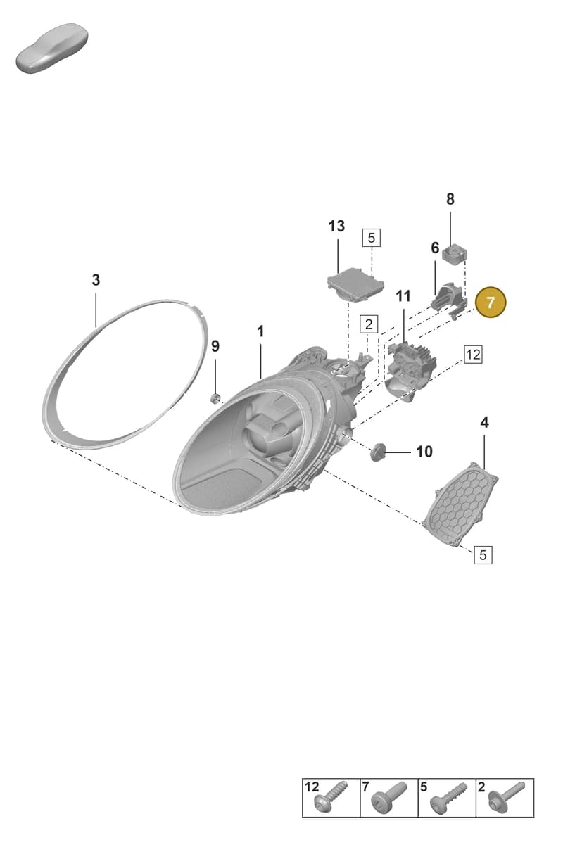 PAF009300 — Porsche 911 (2021-2022) diagram p59905000, position 7