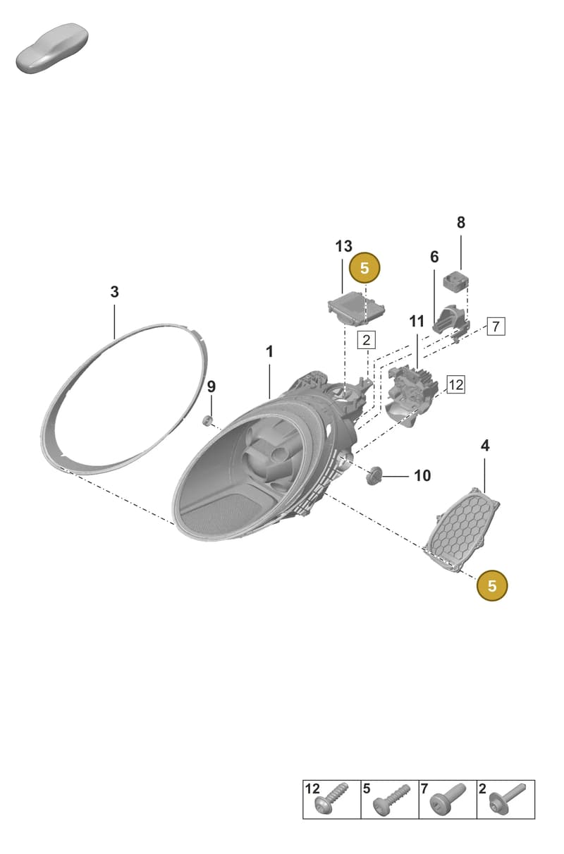 PAF009301 — Porsche 911 (2020-2022) diagram p53905010, position 5
