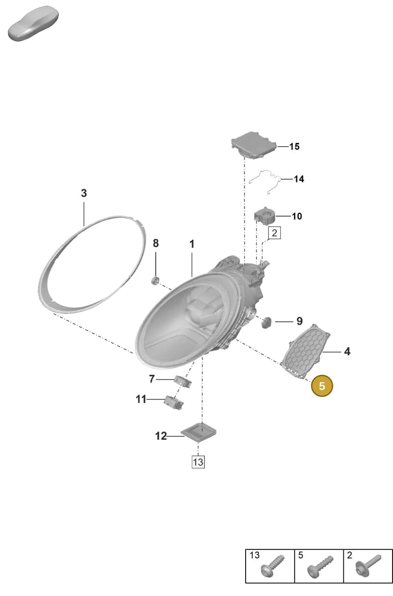 PAF009301 — Porsche 911 (2020-2022) diagram p53905020, position 5