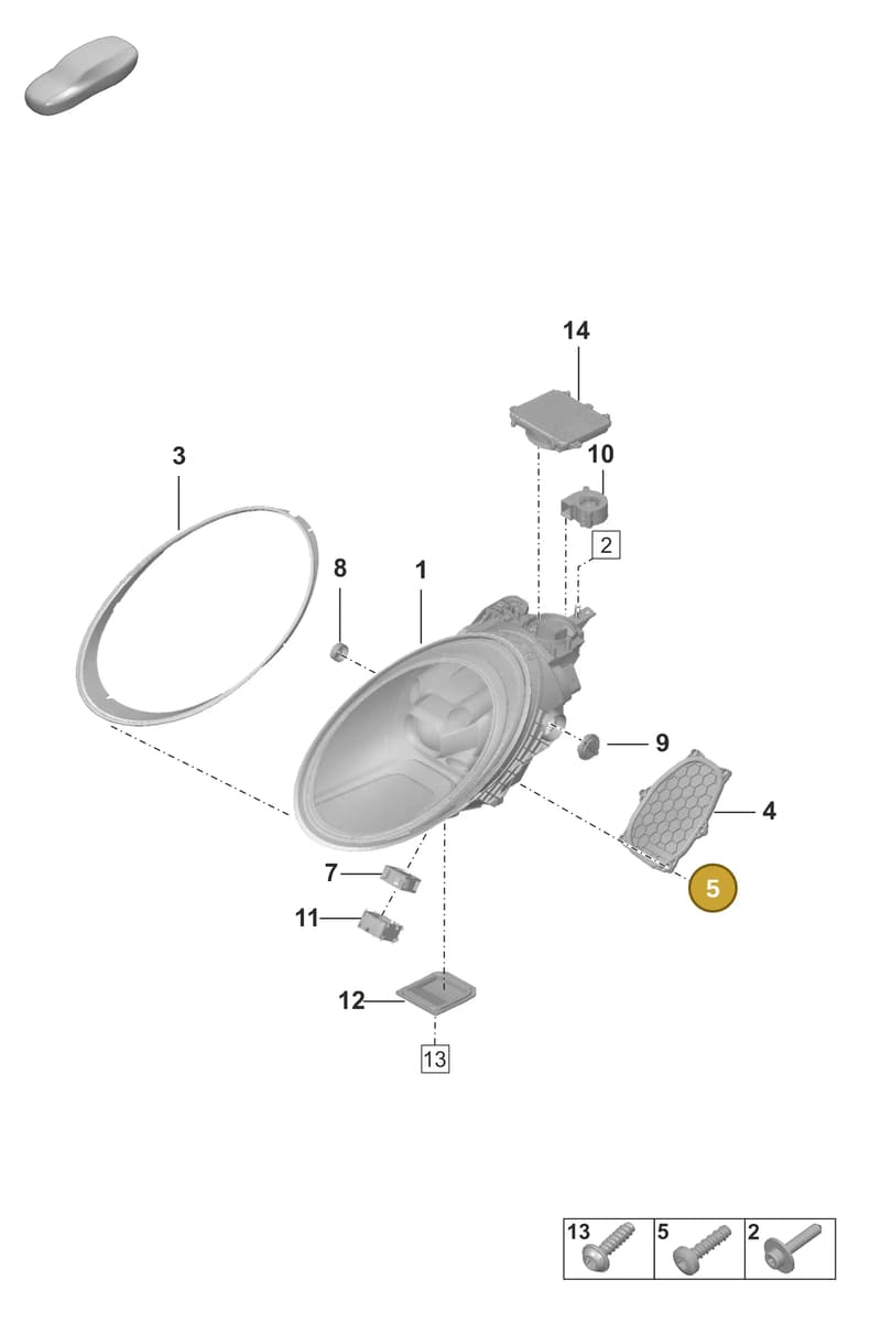 PAF009301 — Porsche 911 (2020-2022) diagram p53905030, position 5