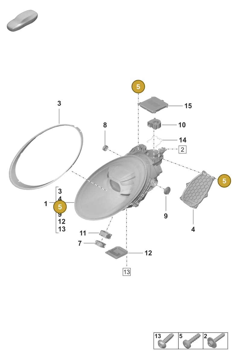 PAF009301 — Porsche 911 (2021-2022) diagram p59905030, position 5