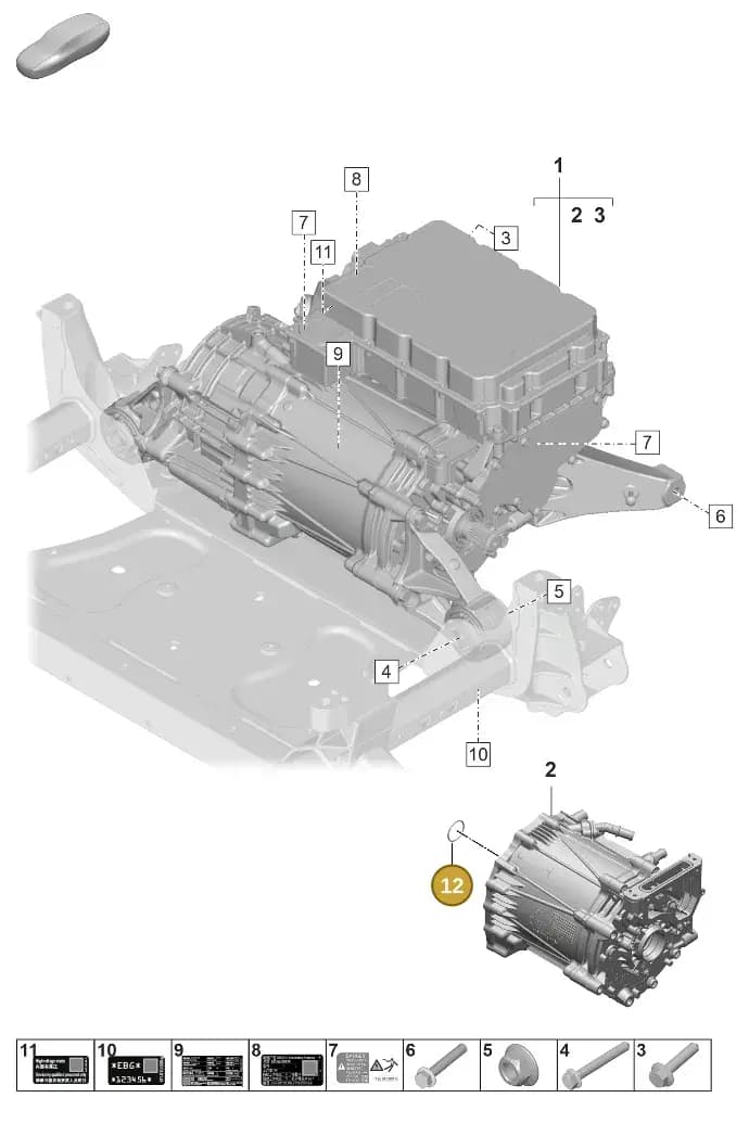 PAF009360 — Porsche Taycan Sport Turismo (2023-2025) diagram p64151000, position 12