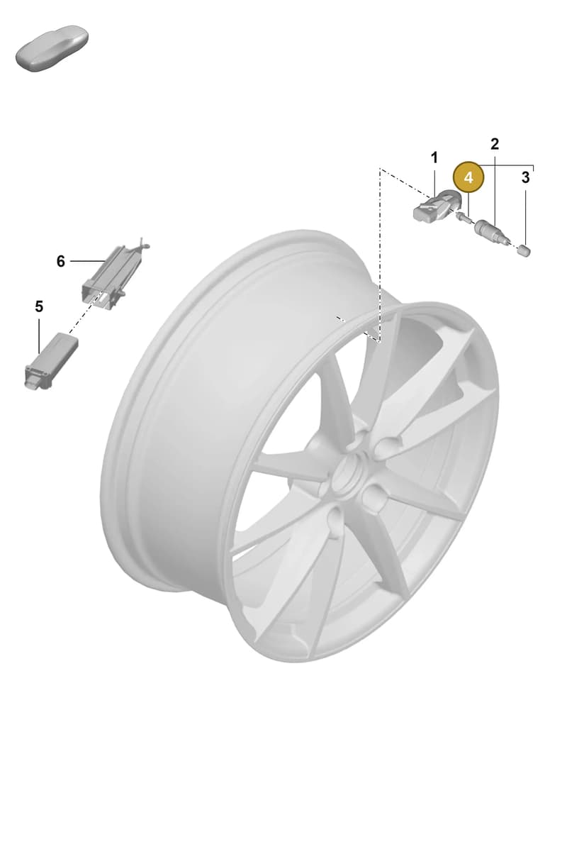 PAF009379 — Porsche 911 (2021-2022) diagram p53601050, position 4