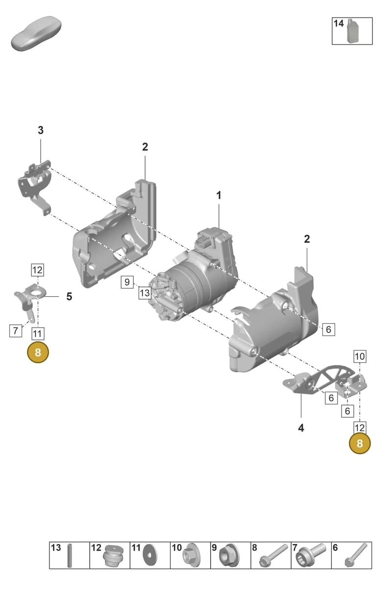 PAF009381 — Porsche Taycan Sport Turismo (2019-2024) diagram p56814200, position 8