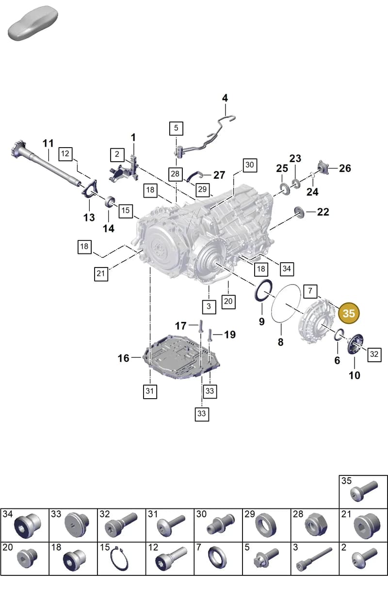 PAF009385 — Porsche 911 (2024-2025) diagram p63302150, position 35
