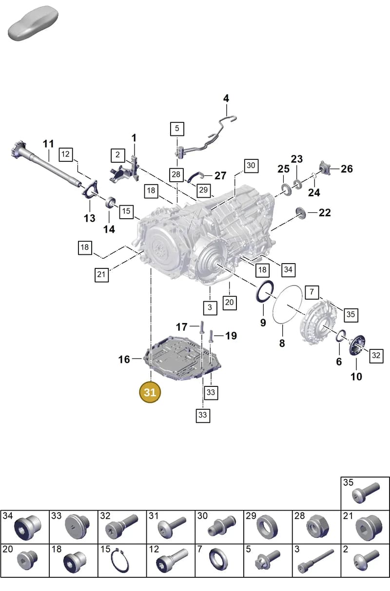 PAF009388 — Porsche 911 (2024-2025) diagram p63302150, position 31
