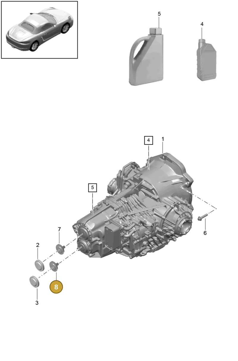 PAF009390A — Porsche Boxster (2016-2019) diagram p48320000, position 8