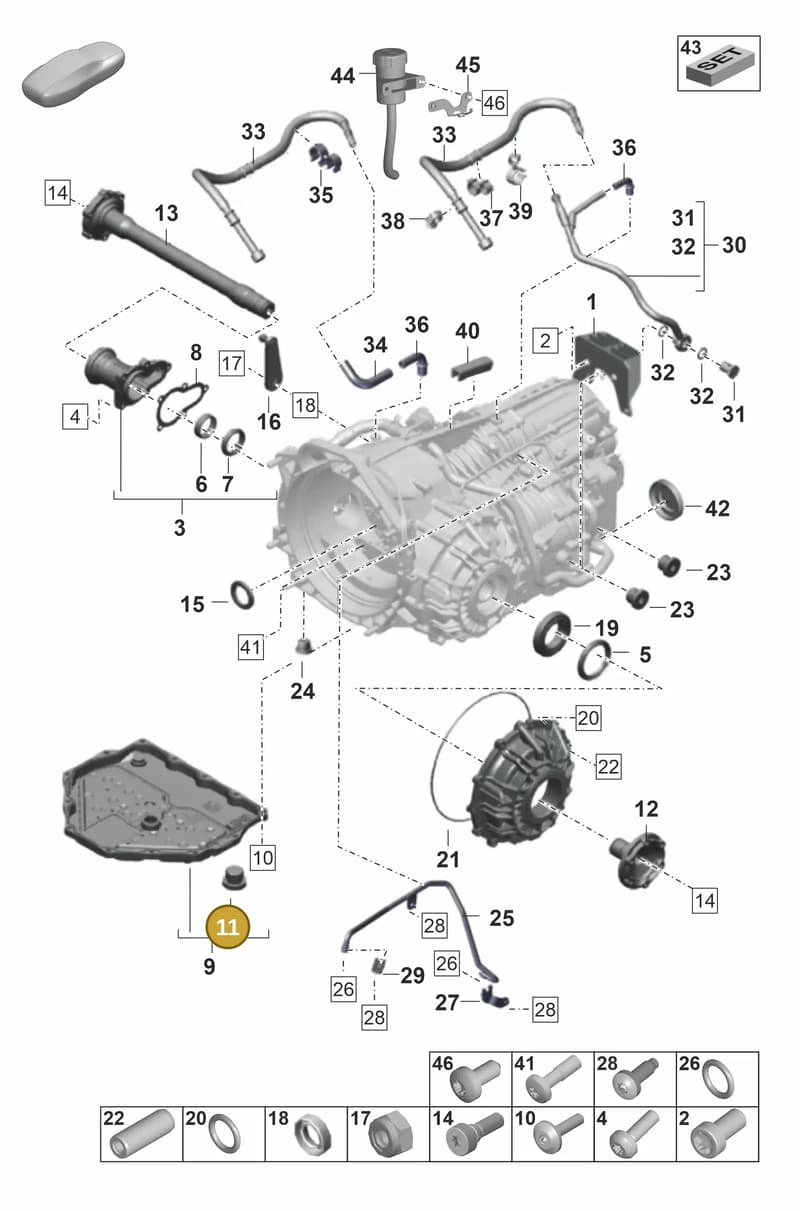 PAF009390A — Porsche 911 (2021-2022) diagram p59302100, position 11