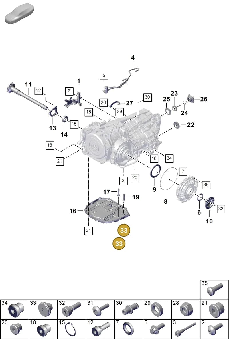 PAF009390A — Porsche 911 (2024-2025) diagram p63302150, position 33