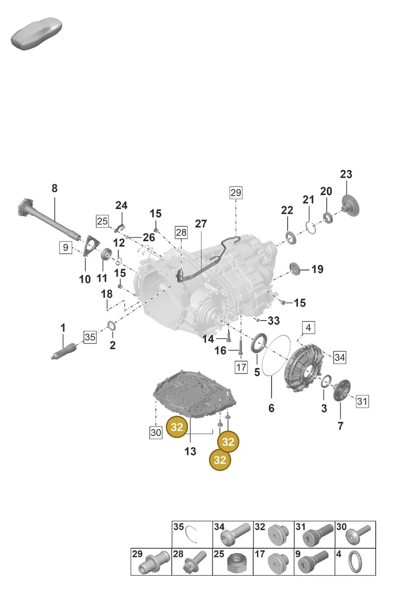 PAF009390A — Porsche 911 (2024-2025) diagram p53302100, position 32