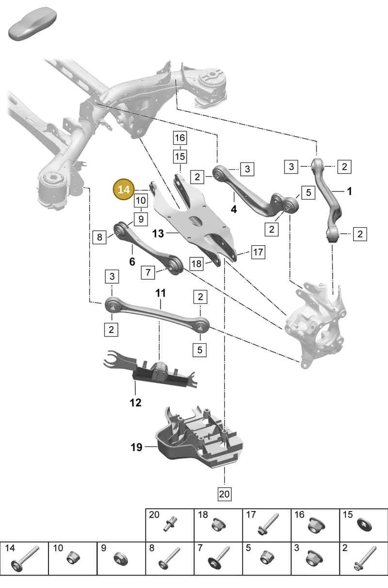 PAF009397 — Porsche Macan (2024-2024) diagram p61501050, position 14