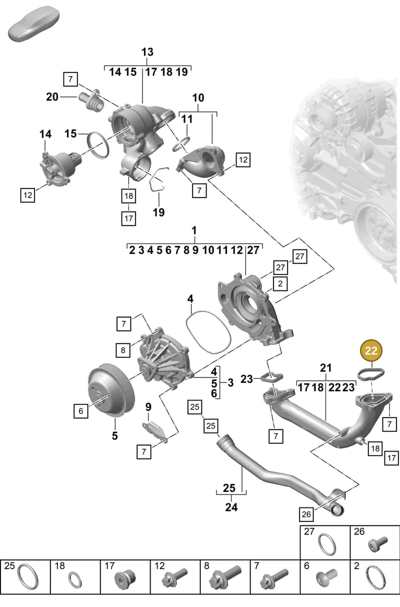 PAF009454 — Porsche Boxster Spyder (2019-2020) diagram p55105000, position 22