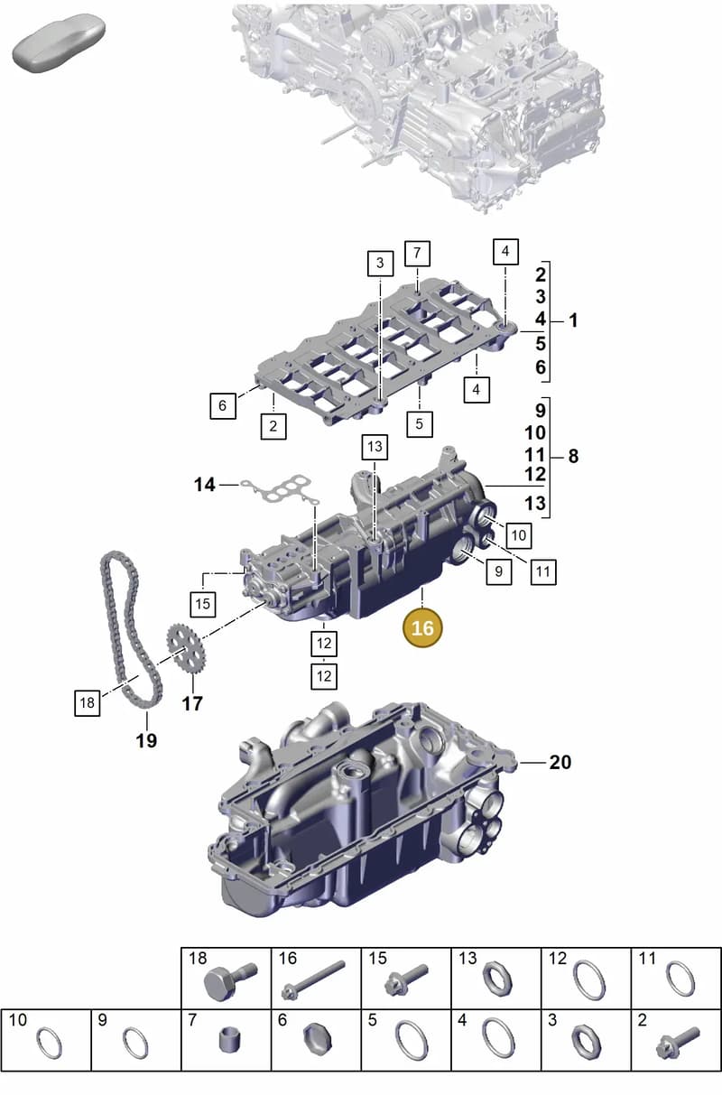 PAF009466 — Porsche 911 (2021-2022) diagram p59104000, position 16