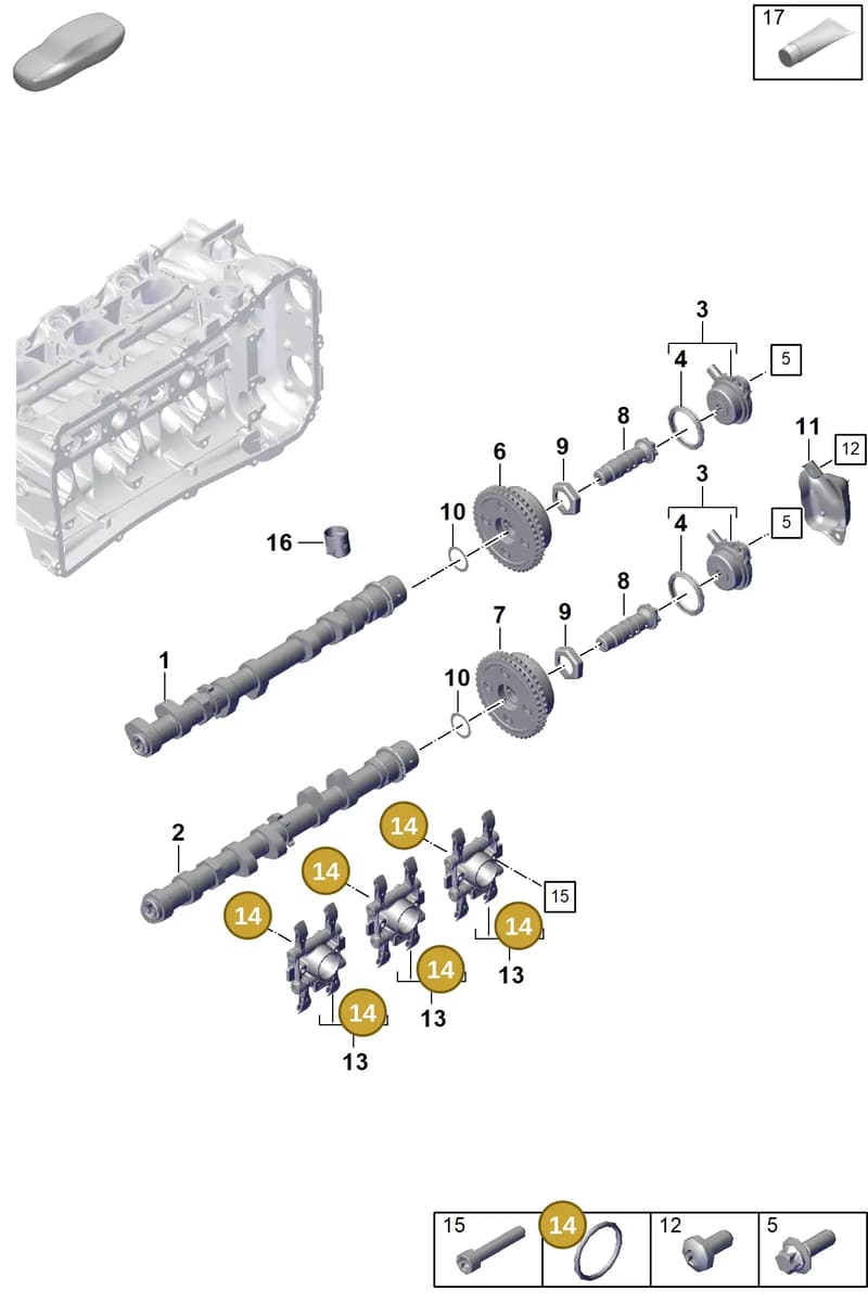 PAF009470 — Porsche 911 (2021-2022) diagram p59103100, position 14