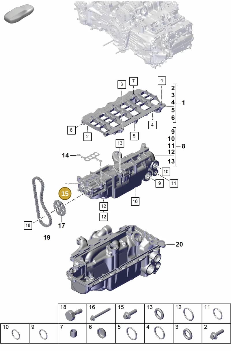 PAF009474 — Porsche 911 (2021-2022) diagram p59104000, position 15