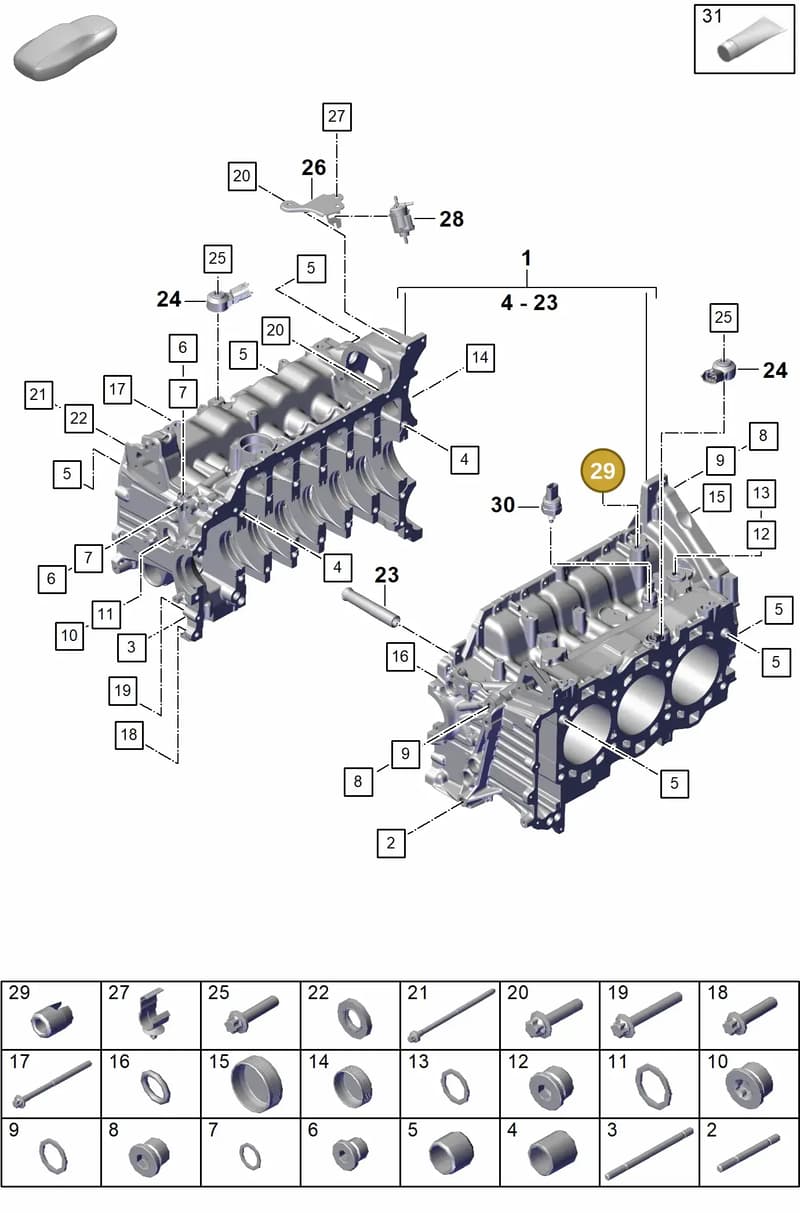 PAF009480 — Porsche 911 (2021-2022) diagram p59101100, position 29