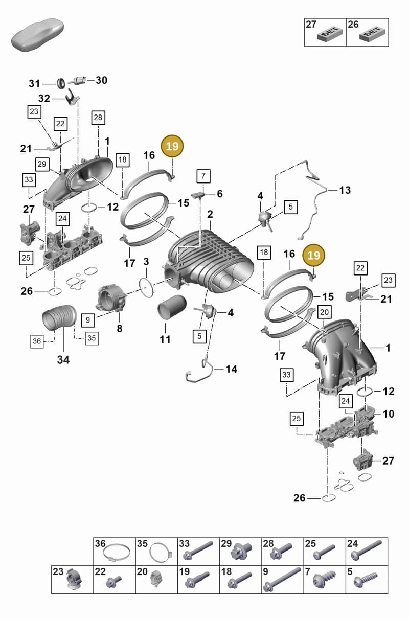 PAF009481 — Porsche 911 (2021-2022) diagram p59107100, position 19