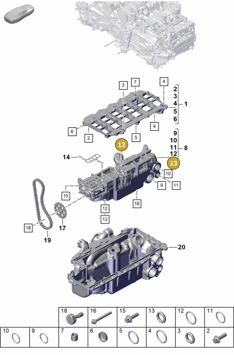 PAF009486 — Porsche 911 (2021-2022) diagram p59104000, position 13