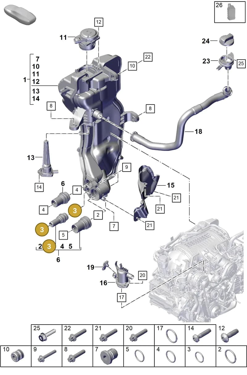 PAF009487 — Porsche 911 (2021-2022) diagram p59104200, position 3