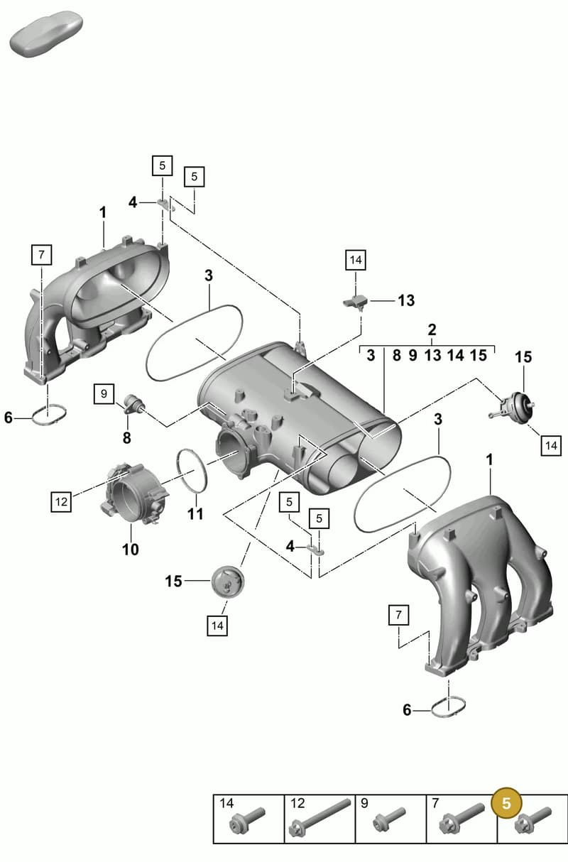 PAF009491 — Porsche Boxster Spyder (2019-2020) diagram p55107100, position 5