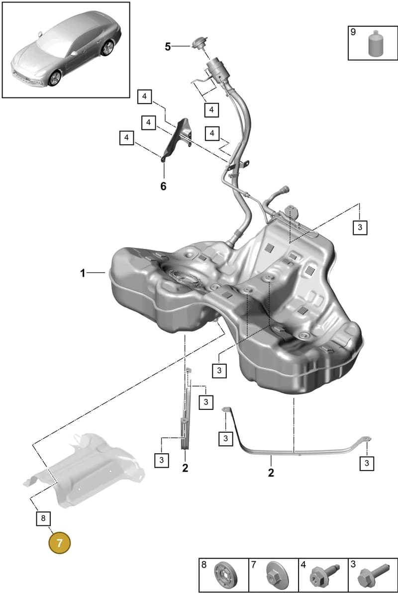 PAF009493 — Porsche Panamera (2016-2020) diagram p49201000, position 7