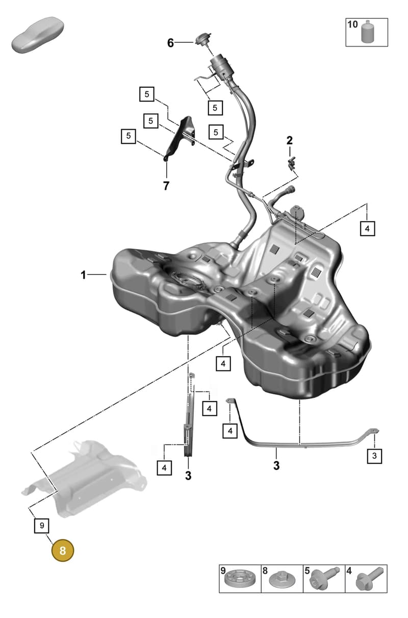 PAF009493 — Porsche Panamera (2020-2023) diagram p58201010, position 8