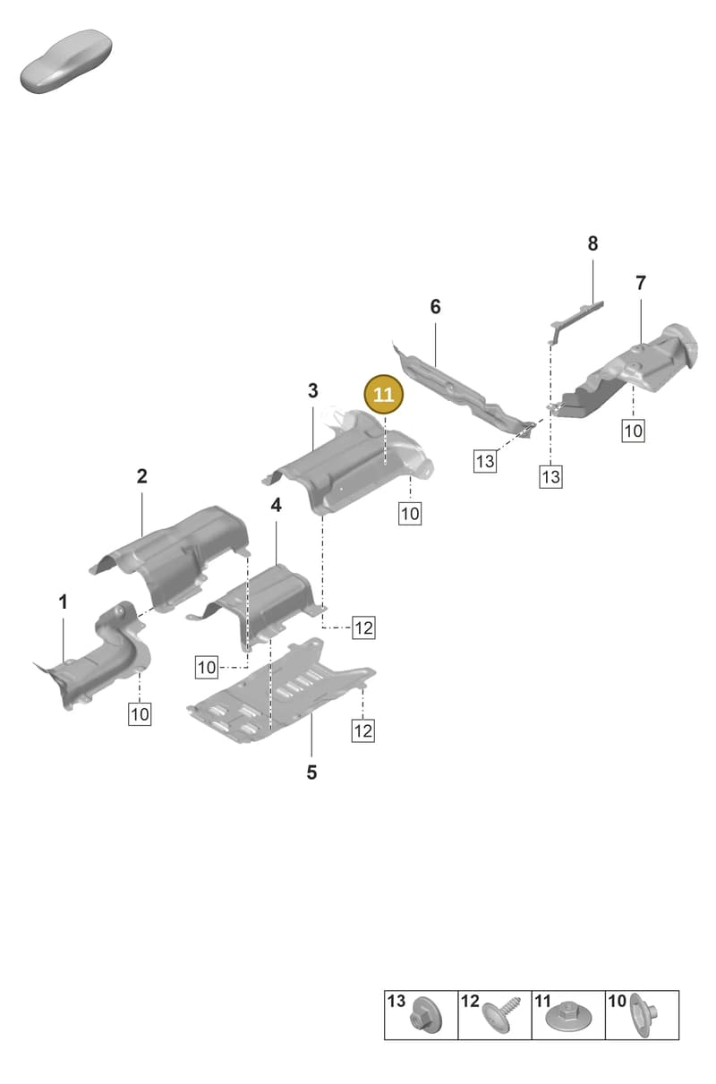 PAF009493 — Porsche Panamera (2020-2023) diagram p58801800, position 11