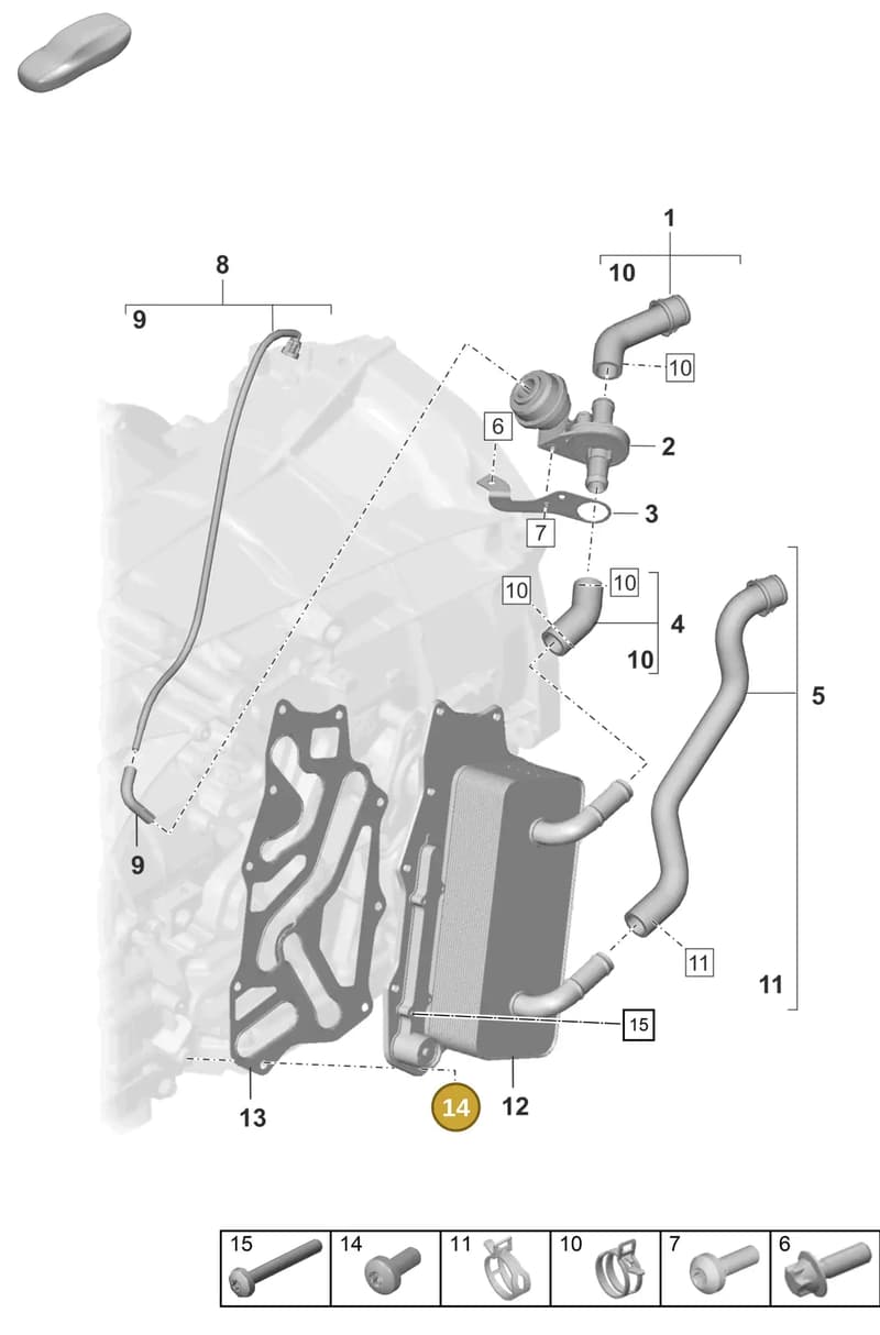 PAF009496 — Porsche 911 (2020-2022) diagram p57302110, position 14