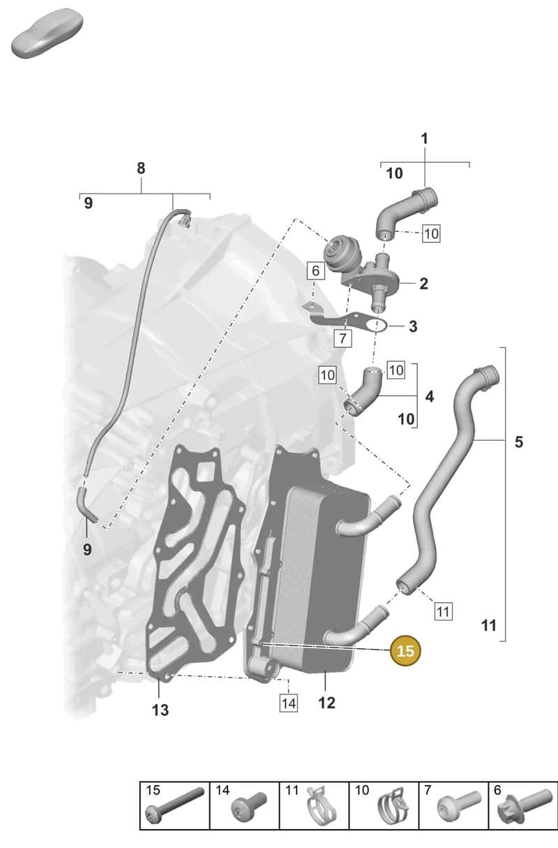PAF009497 — Porsche 911 (2020-2022) diagram p57302110, position 15