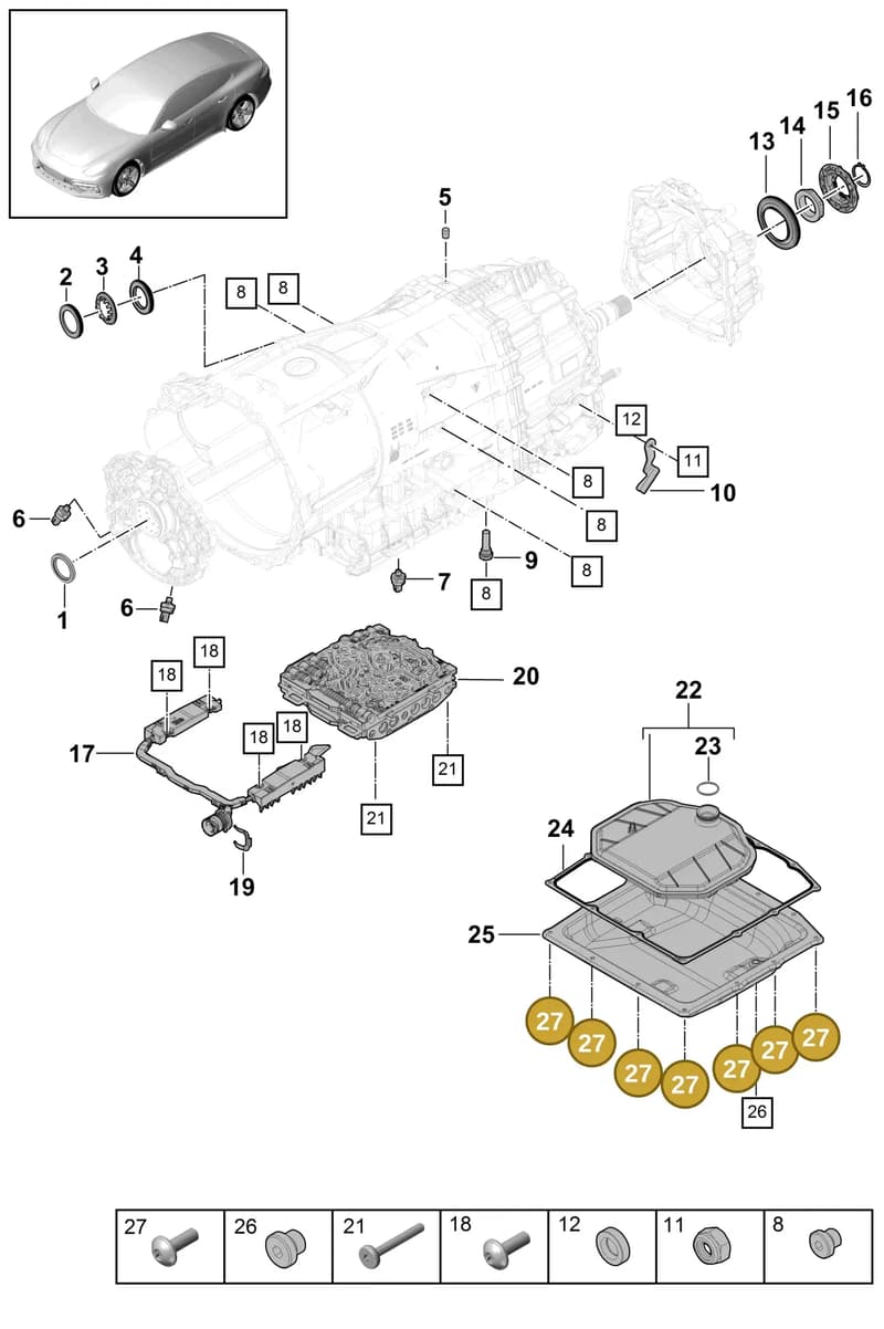 PAF009503 — Porsche Panamera (2016-2020) diagram p49320010, position 27