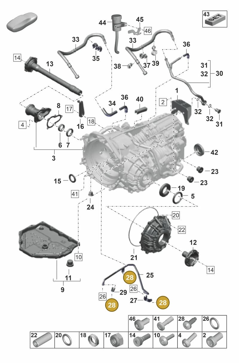 PAF009503 — Porsche 911 (2021-2022) diagram p59302100, position 28
