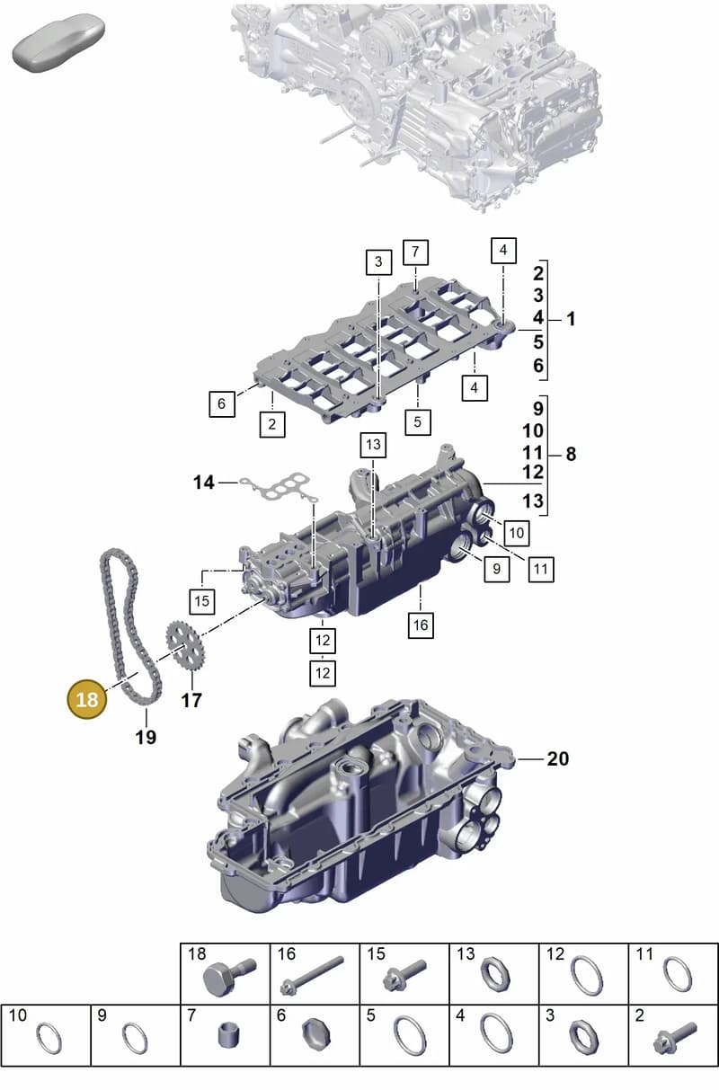 PAF009544 — Porsche 911 (2021-2022) diagram p59104000, position 18