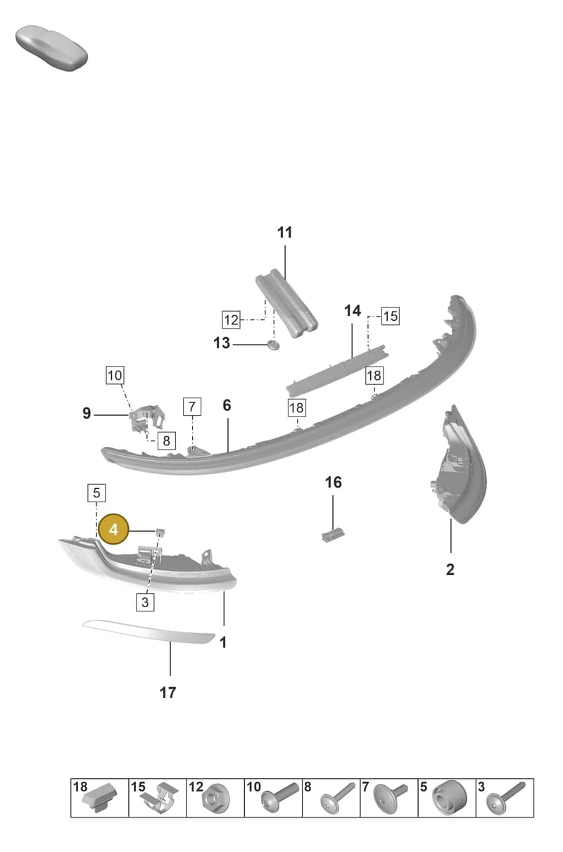 PAF009578 — Porsche 911 (2018-2024) diagram p53905050, position 4