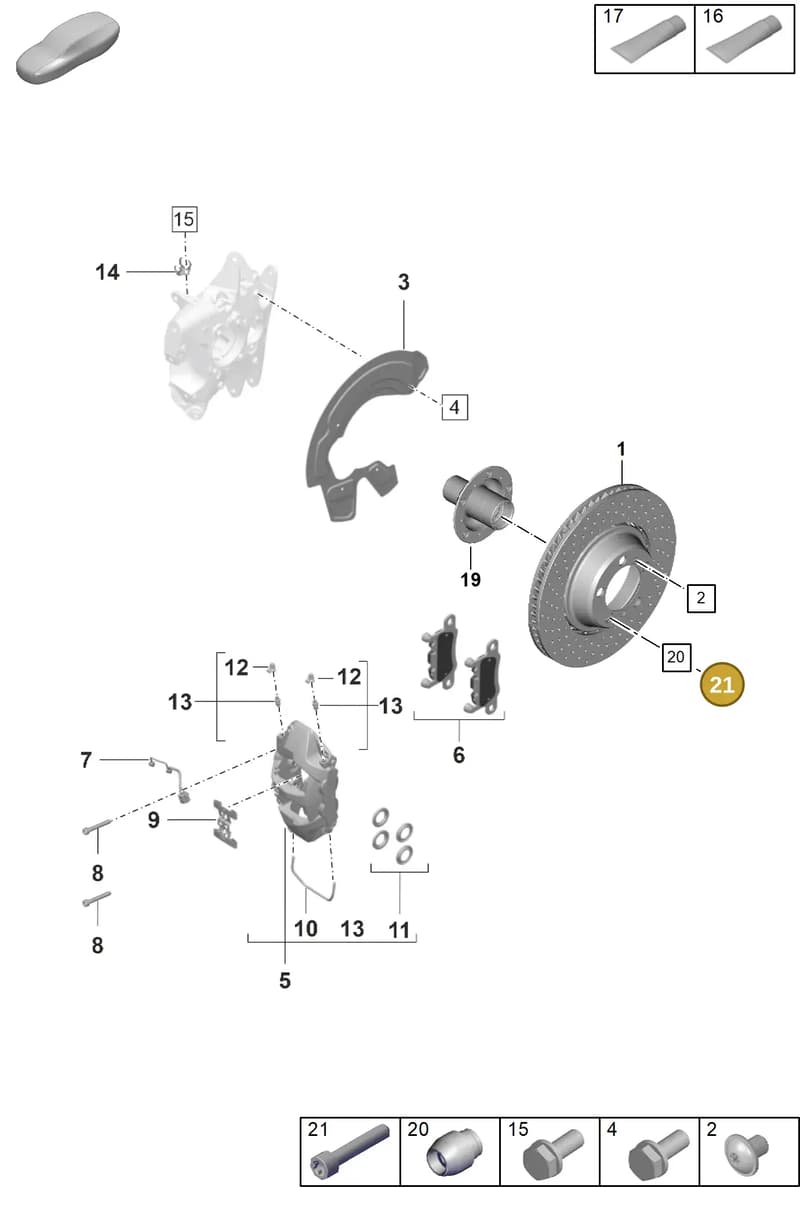 PAF009591 — Porsche 911 (2021-2022) diagram p59603010, position 21