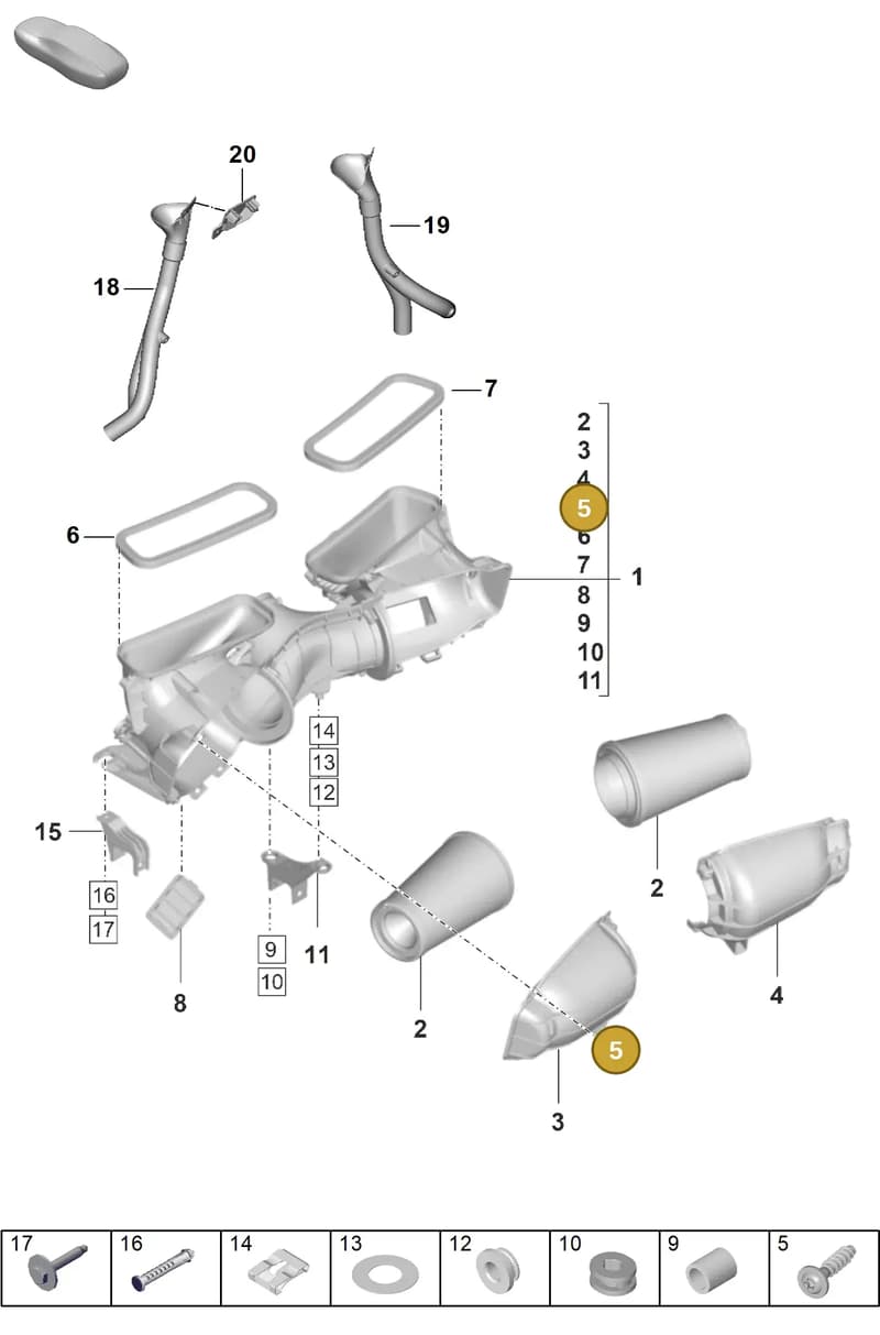 PAF009808 — Porsche 911 (2021-2022) diagram p59106010, position 5
