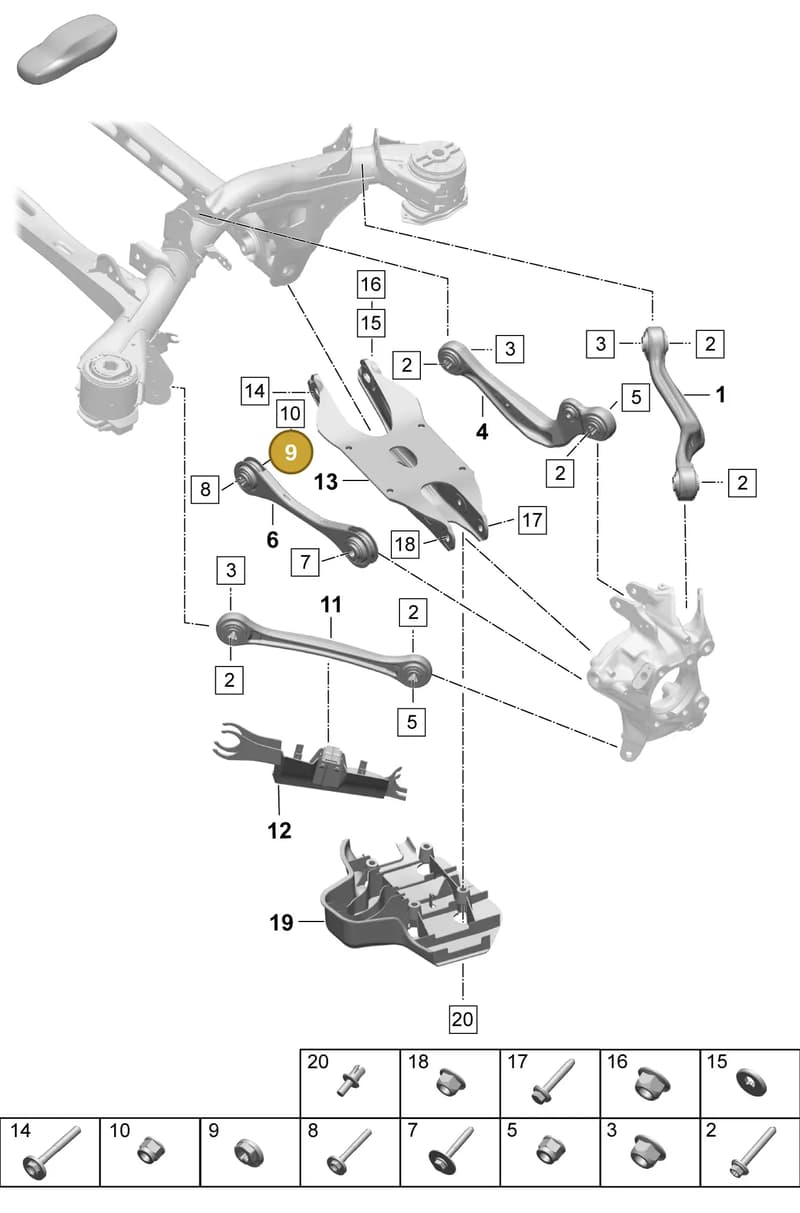 PAF009811 — Porsche Macan (2024-2024) diagram p61501050, position 9