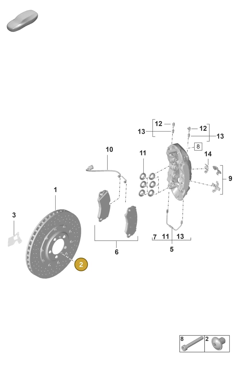 PAF009830 — Porsche 911 (2021-2022) diagram p59602400, position 2
