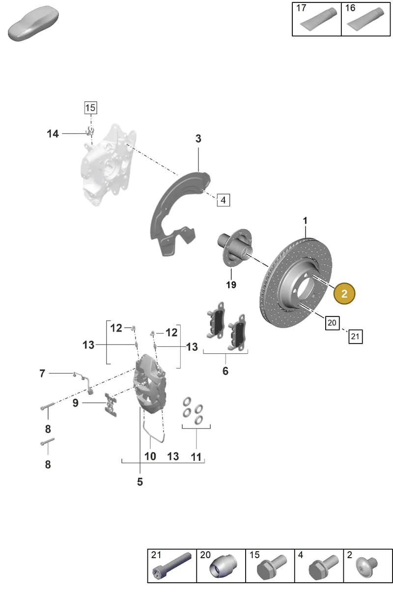 PAF009830 — Porsche 911 (2021-2022) diagram p59603010, position 2