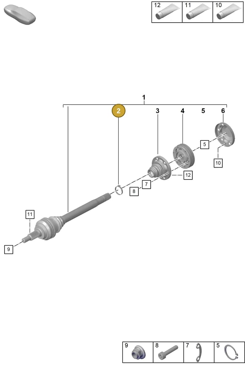 PAF009845 — Porsche 911 (2021-2022) diagram p59501100, position 2