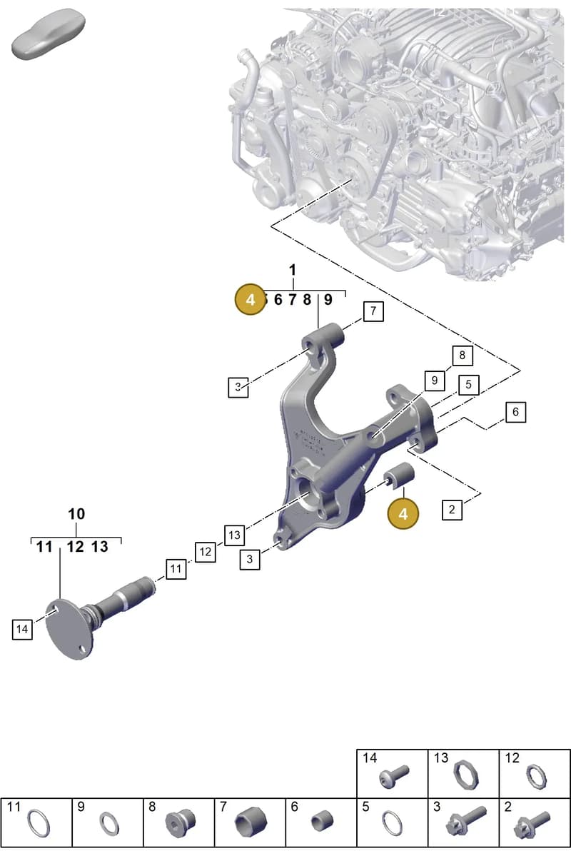 PAF009912 — Porsche 911 (2021-2022) diagram p59102100, position 4