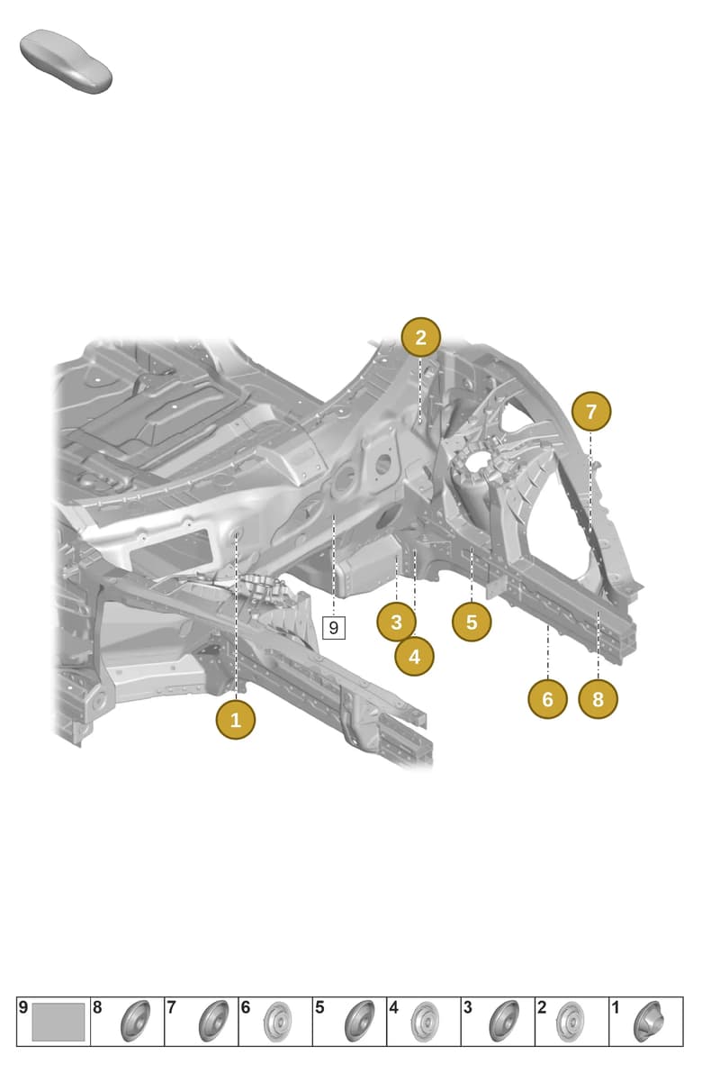 PAF010040 — Porsche Taycan Sport Turismo (2019-2024) diagram p56806050, position 1+2+3+4+5+6+7+8