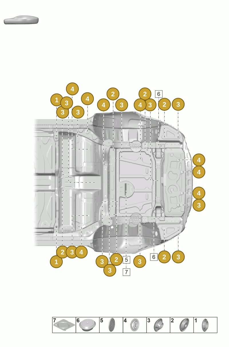 PAF010040 — Porsche Taycan Sport Turismo (2019-2024) diagram p56806200, position 1+2+3+4