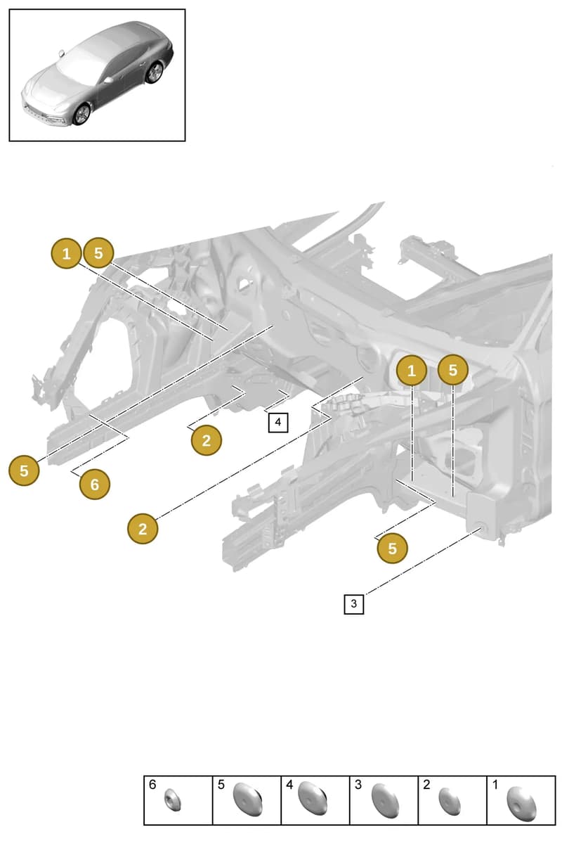 PAF010040 — Porsche Panamera (2023-2025) diagram p49806000, position 1+2+5+6