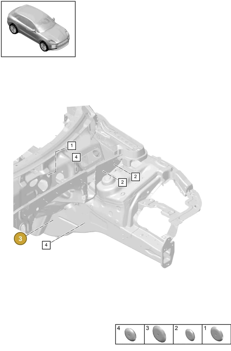PAF010041 — Porsche Macan (2018-2022) diagram p52806000, position 3