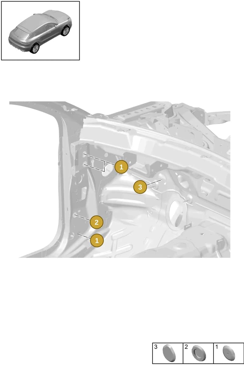 PAF010041 — Porsche Macan (2018-2022) diagram p52806200, position 1+2+3
