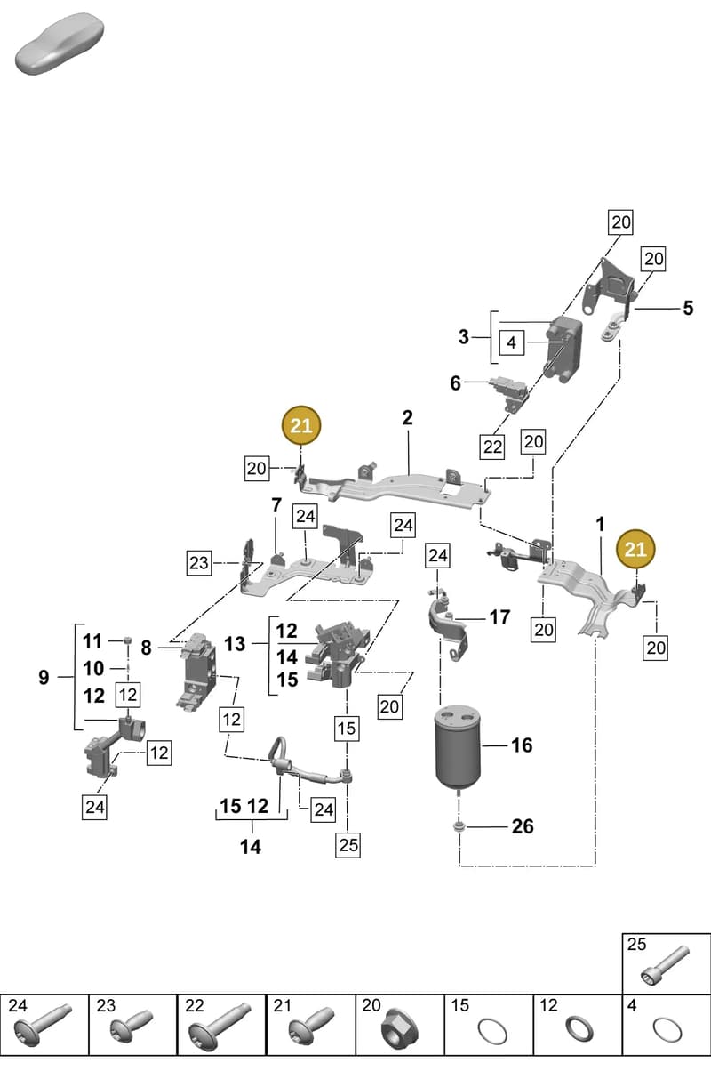 PAF010213 — Porsche Macan (2024-2024) diagram p61814420, position 21