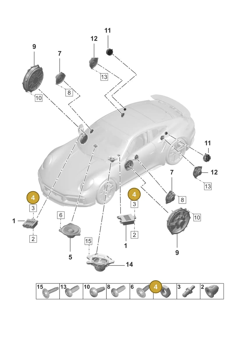 PAF011115 — Porsche 911 (2020-2022) diagram p57911050, position 4