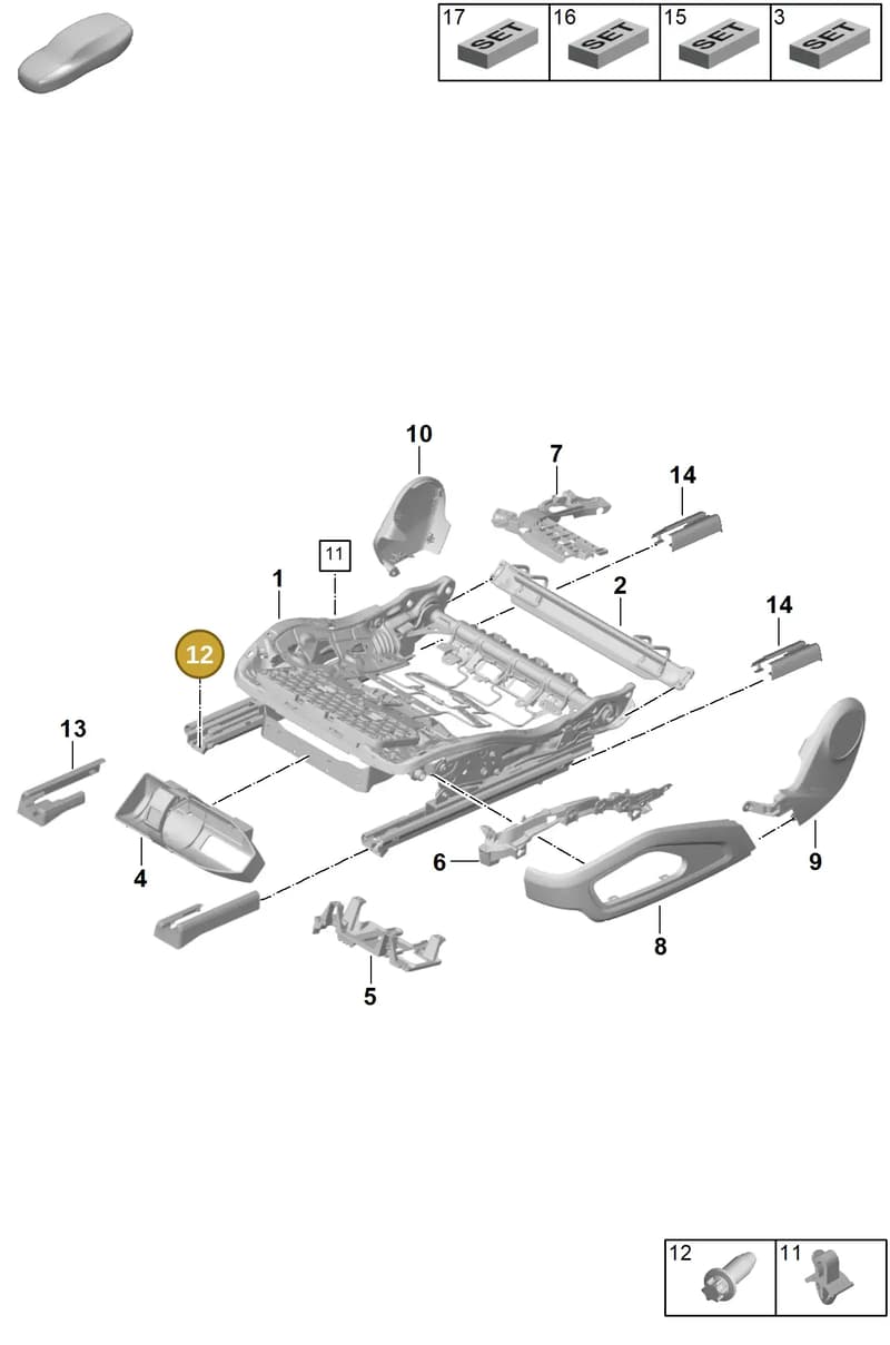 PAF011175 — Porsche 911 (2024-2025) diagram p63817120, position 12