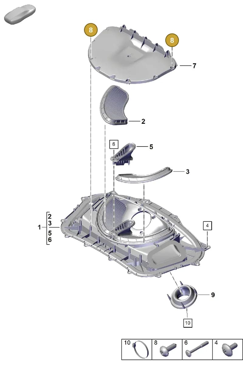 PAF011181 — Porsche Boxster Spyder (2019-2020) diagram p54106005, position 8