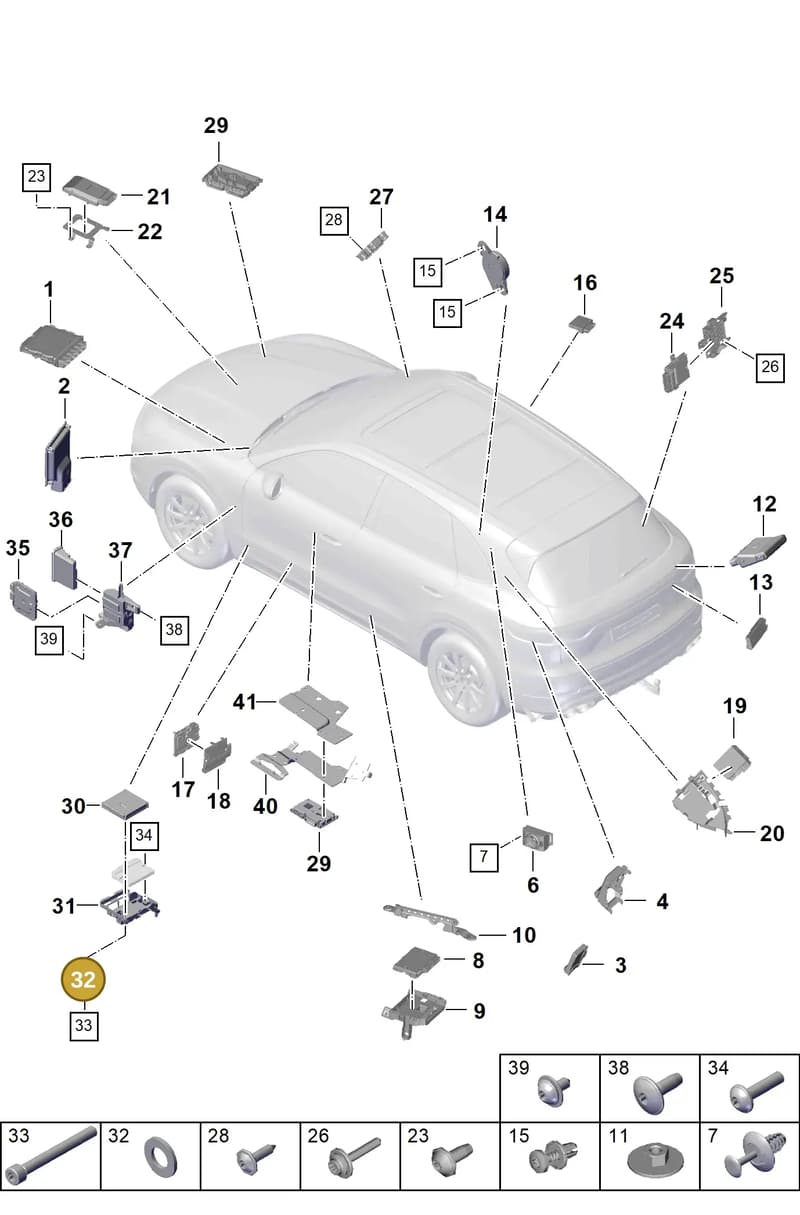 PAF011523 — Porsche Cayenne (2017-2023) diagram p51901003, position 32